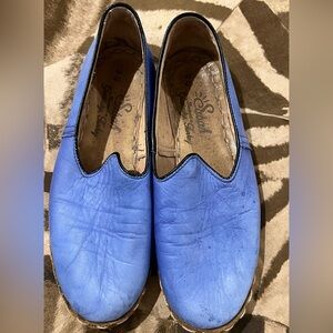 SABAH Blue Leather Slip-On Shoes